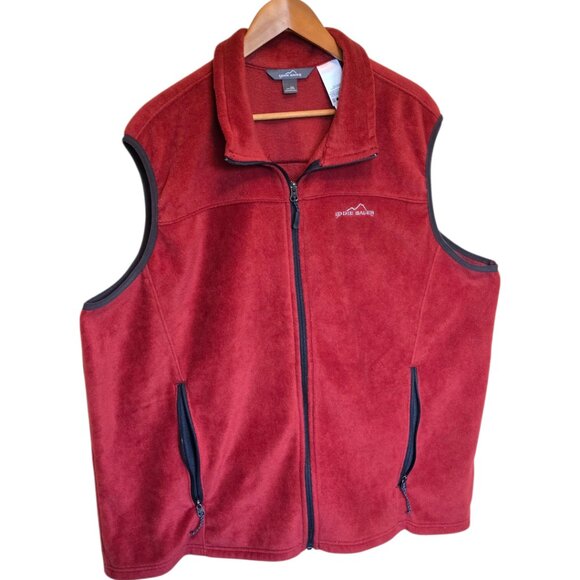 Men's EDDIE BAUER Copper/Red Fleece Vest sx 2XL - Picture 1 of 4
